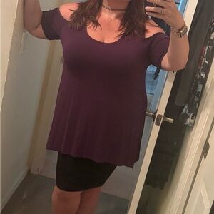 Torrid Purple Asymmetrical Cut Out Tank Top